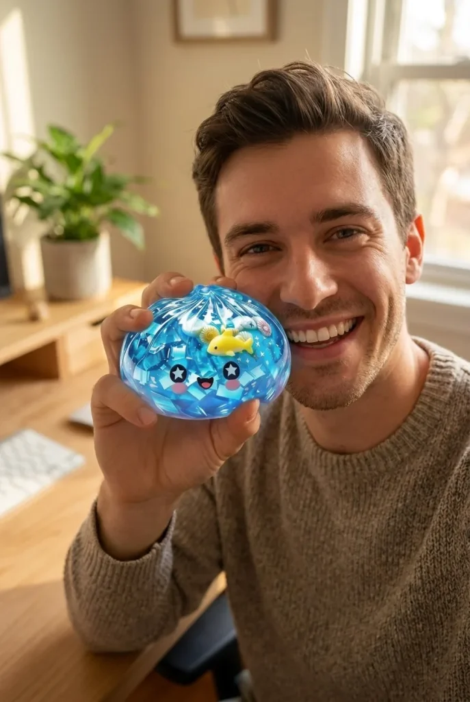 Squishy Dumpling Glitter Ocean Koraalrif in het dagelijks leven