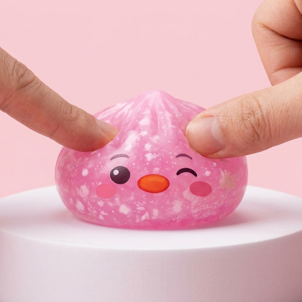 Penguin Dumpling Squishy Candy Roze tijdens het knijpen, zacht materiaal