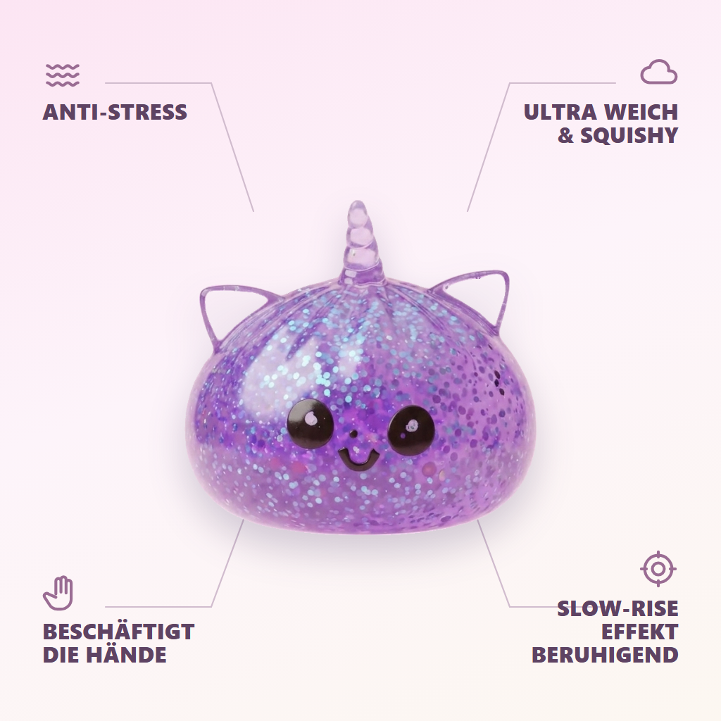 Dumpling Squishy Eenhoorn Glitter Paars — zijn voordelen