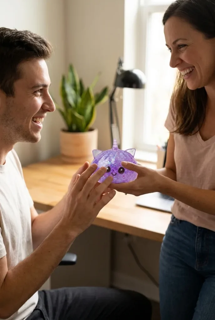 Dumpling Squishy Eenhoorn Glitter Paars als cadeau-idee