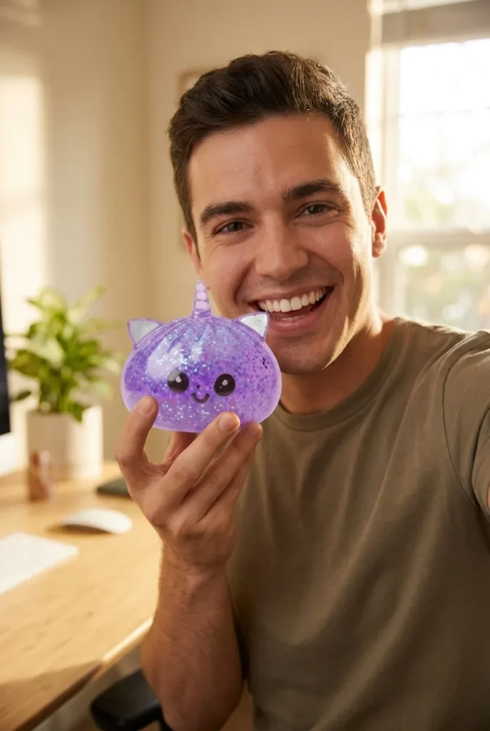 Dumpling Squishy Eenhoorn Glitter Paars in het dagelijks leven