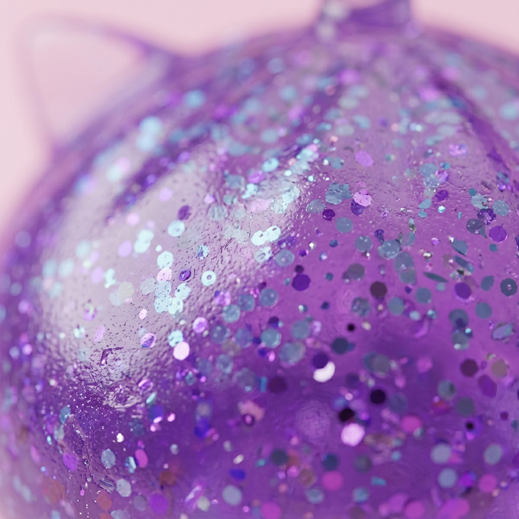 Dumpling Squishy Eenhoorn Glitter Paars — macro-close-up van de textuur