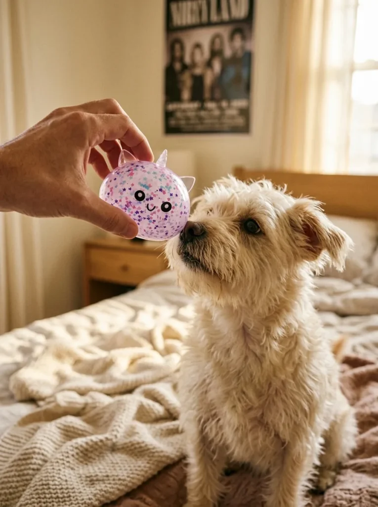 Dumpling Squishy Unicorn Sparkle Wit met een knuffel