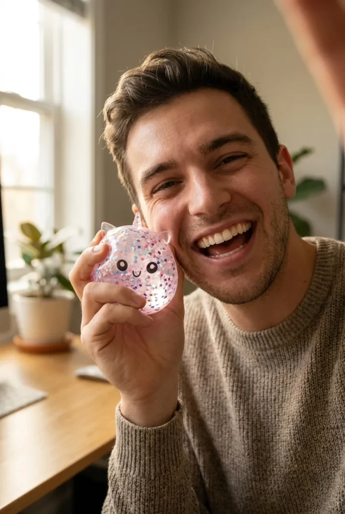 Dumpling Squishy Unicorn Sparkle Wit in het dagelijks leven