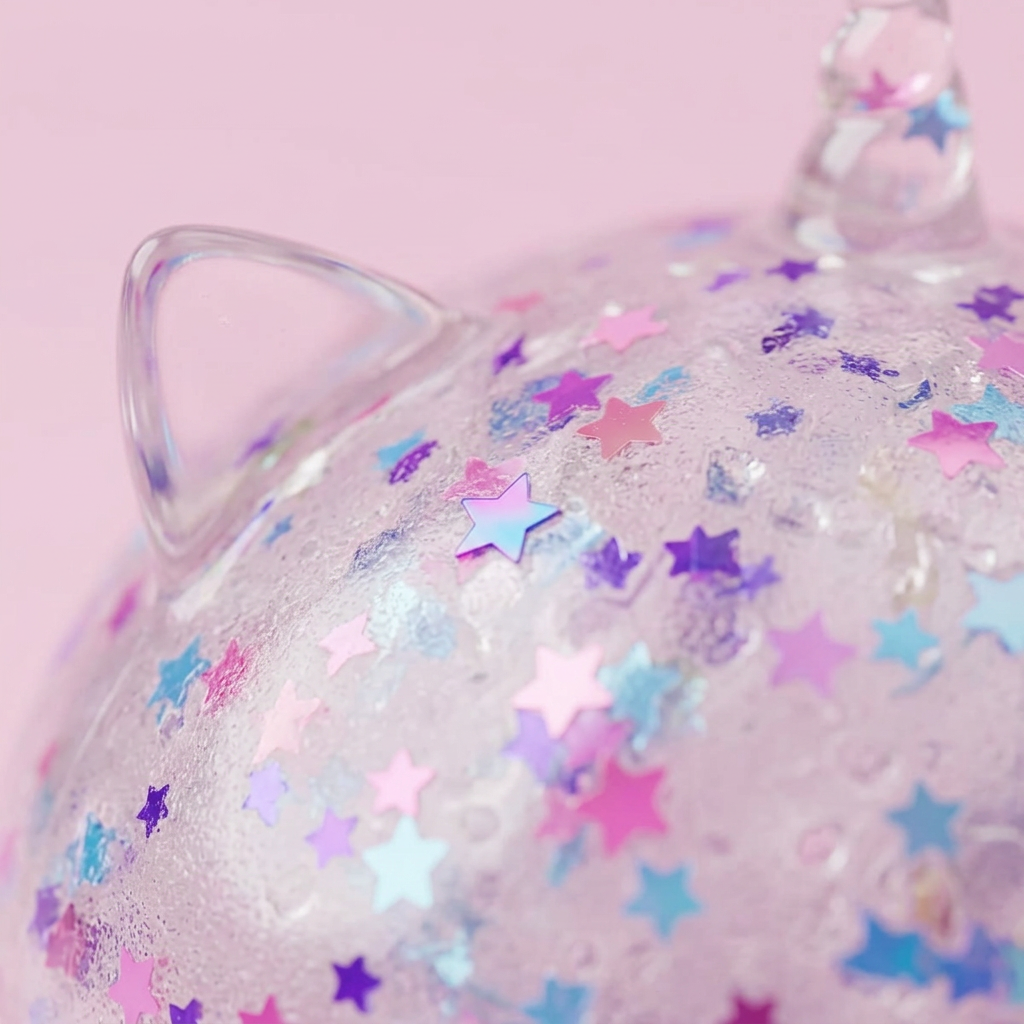 Dumpling Squishy Unicorn Sparkle Wit — macro-close-up van de textuur