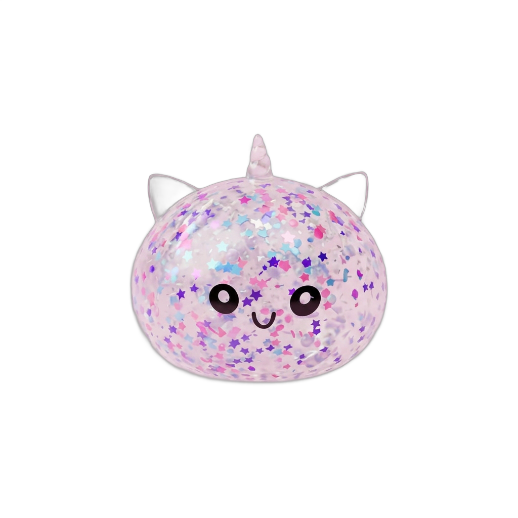 Dumpling Squishy Unicorn Sparkle Wit tijdens het knijpen, zacht materiaal