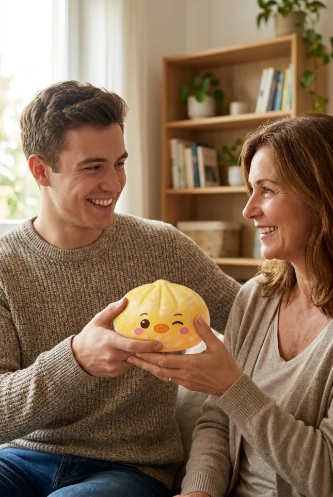 Dumpling Squishy Pinguïn Boterbloemgeel als cadeau-idee