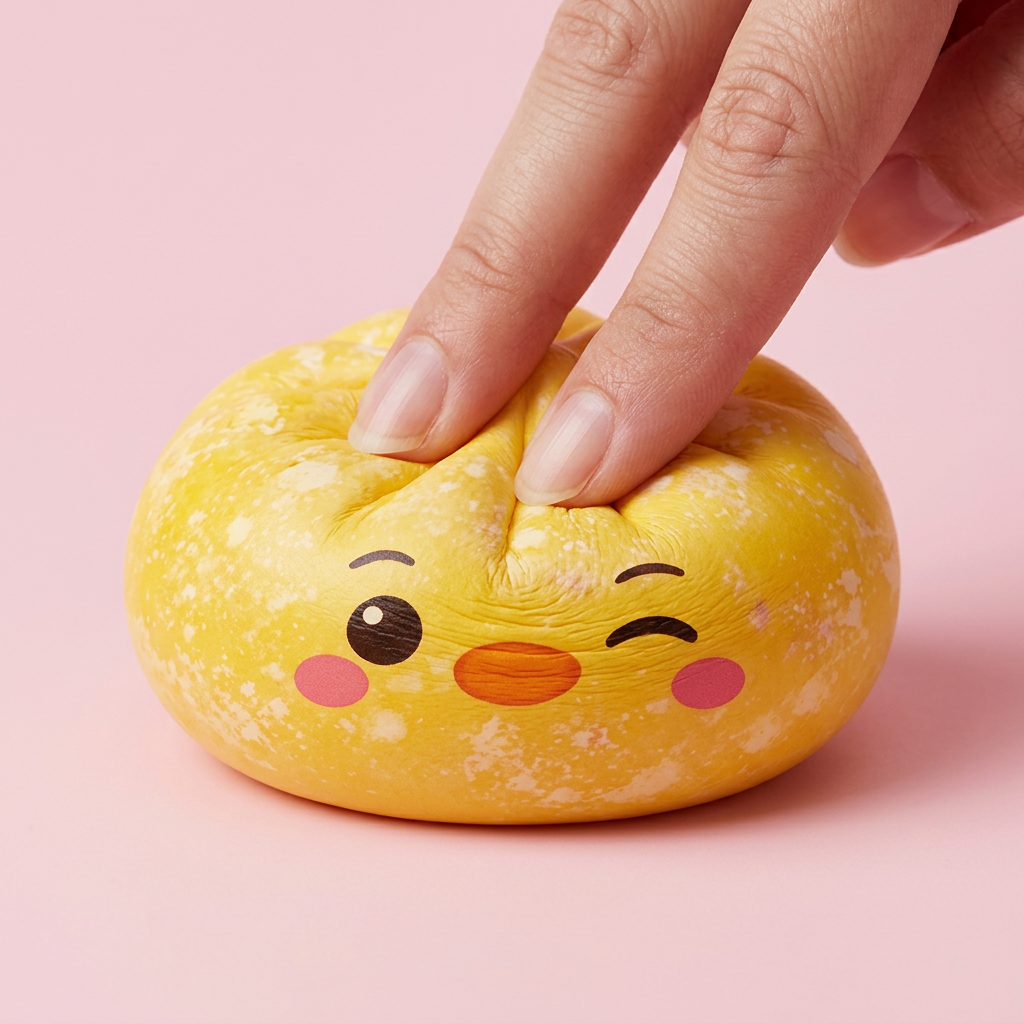 Dumpling Squishy Pinguïn Boterbloemgeel tijdens het knijpen, zacht materiaal